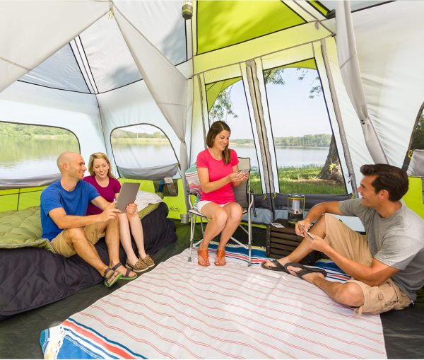 CORE Instant Cabin Tents | 6 Person / 9 Person / 10 Person / 12 Person Family Cabin Multi Room Pop Up Tents Car Camping | Included Storage Pockets for Camping Accessories - Image 3
