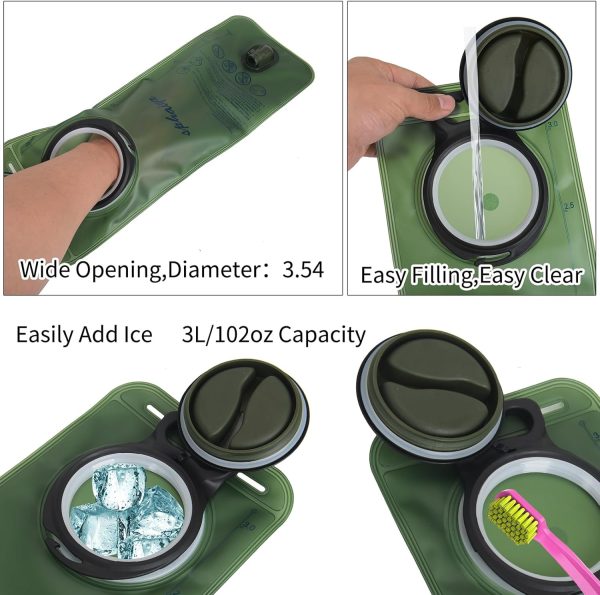 Hydration Bladder 2L-3L Water Storage Bag Reservoir,Military Hydration Pack Replacement for Hiking Biking Climbing Cycling Running Camping Backpack - Image 8