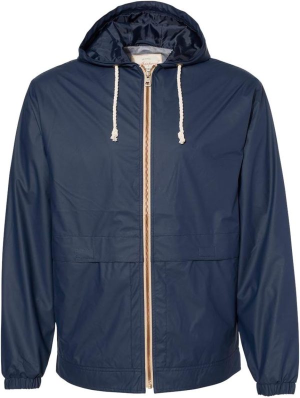 Vintage Hooded Rain Jacket L Navy